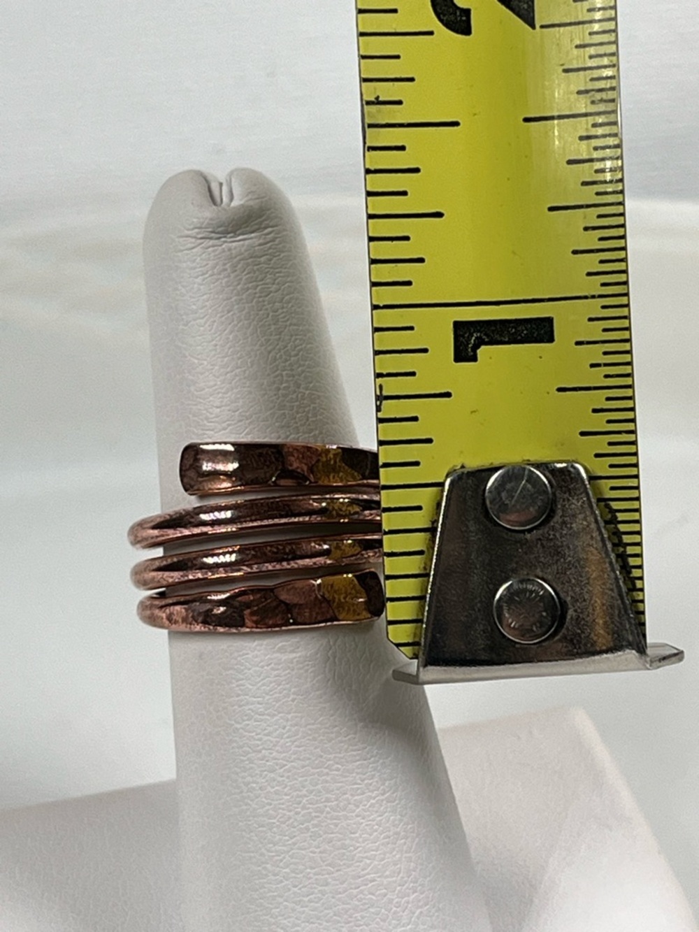 Solid Copper Coiled Band Ring Textured Hammered Finish Size 6 - Picture 5 of 7